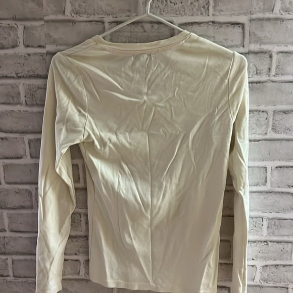 Ralph Lauren Sport cream colour, pink logo Long Sleeve T-Shirt size medium - Picture 3 of 4